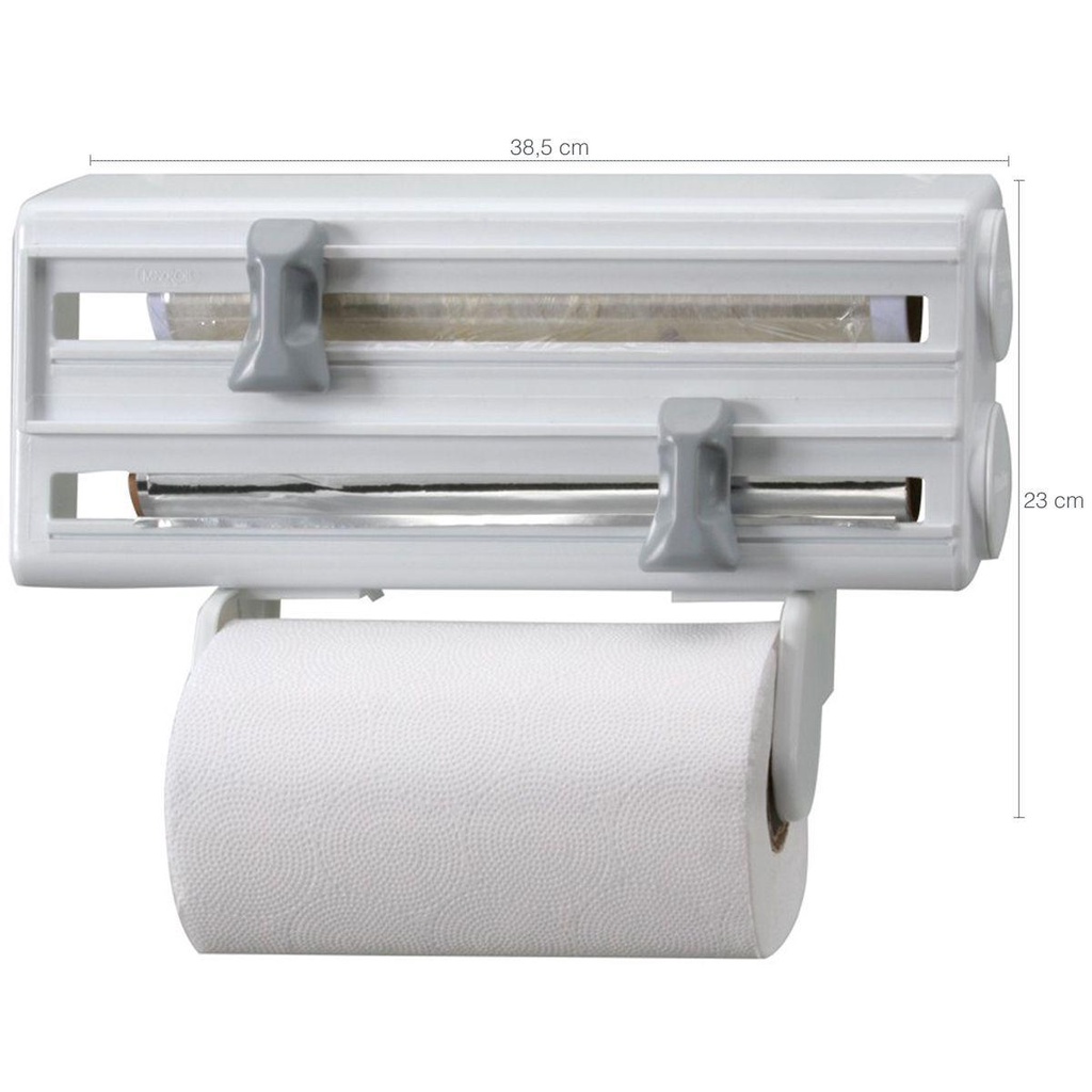 Porta Rolos Tradicional Maxroll 3 Suportes Papel Toalha Pvc E Alumínio ...