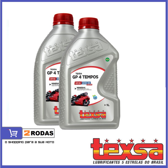 Oleo Texsa Sae/ Api/ Sl/ Jaso Ma 20 W 50 P/ Moto 1l | Shopee Brasil