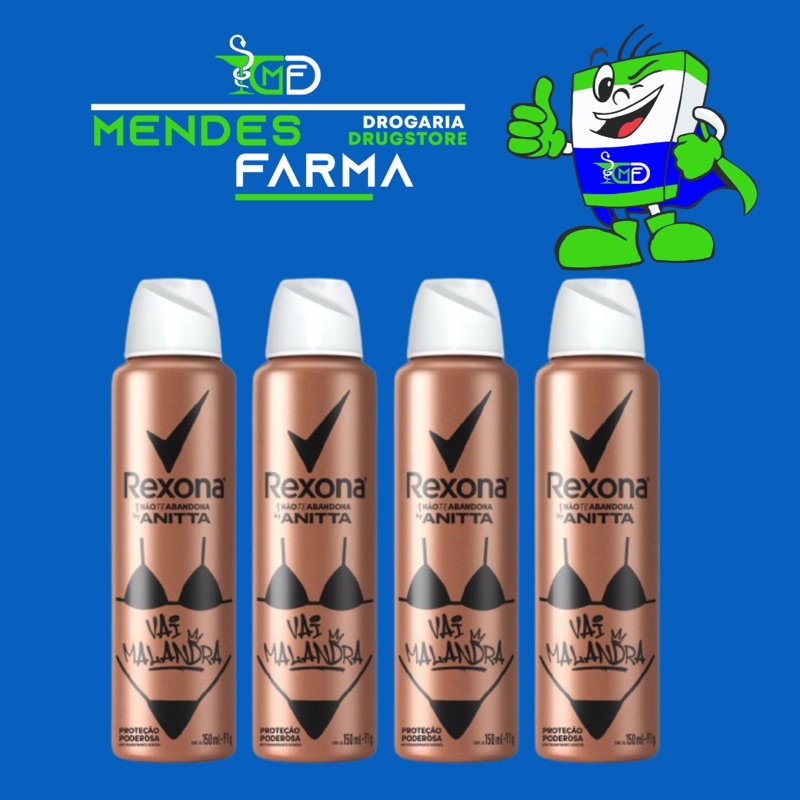 DESODORANTE REXONA ANITTA VAI MALANDRA FEMININO AEROSSOL 150ML - REXONA