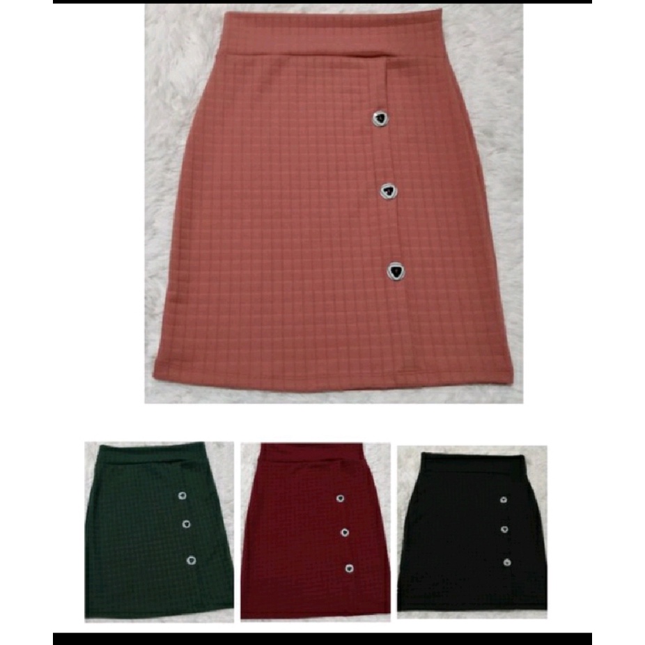 Plaid High Waist Skirt with Buttons 7a0015