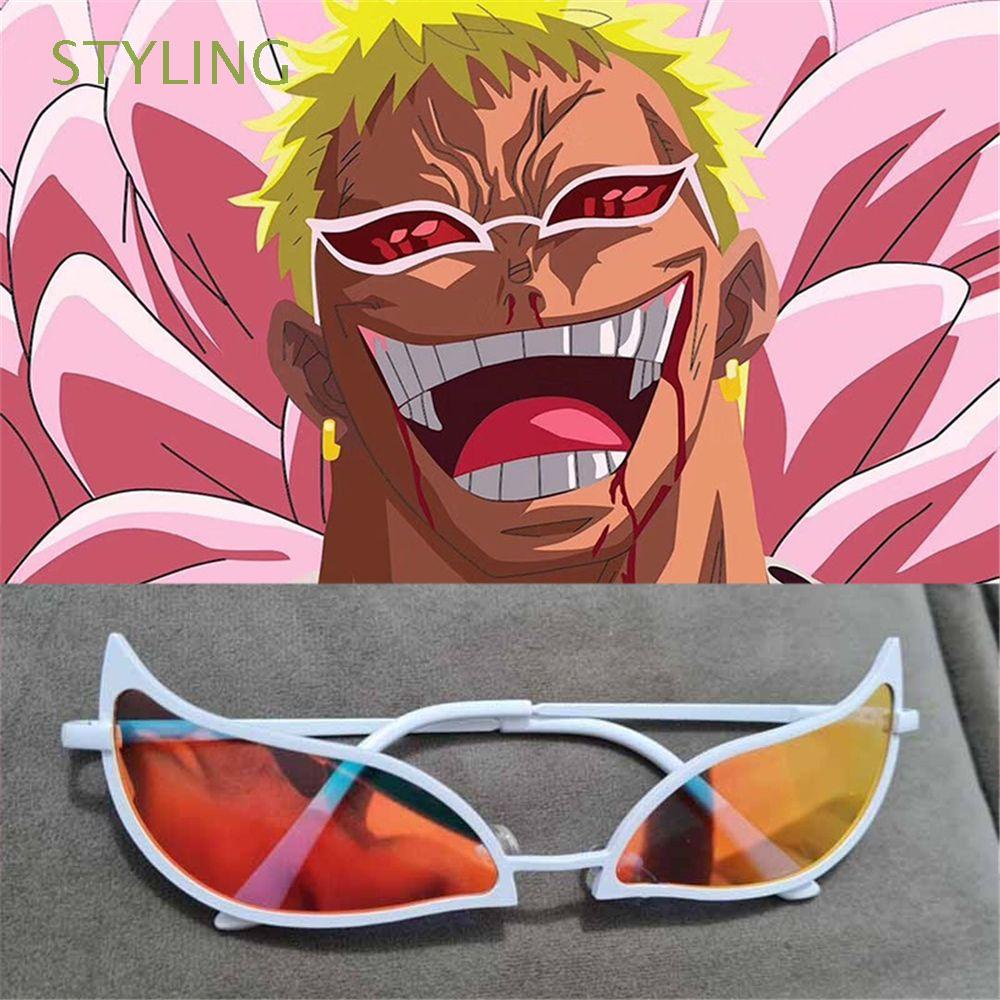 Uma peça donquixote doflamingo cosplay óculos anime pvc óculos de sol  engraçado presente de natal dos