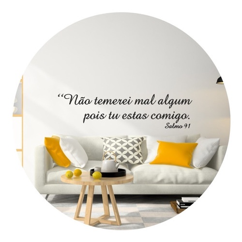 Adesivo Decorativo Parede Salmo 91 Não Temerei Mal Algum - Decore