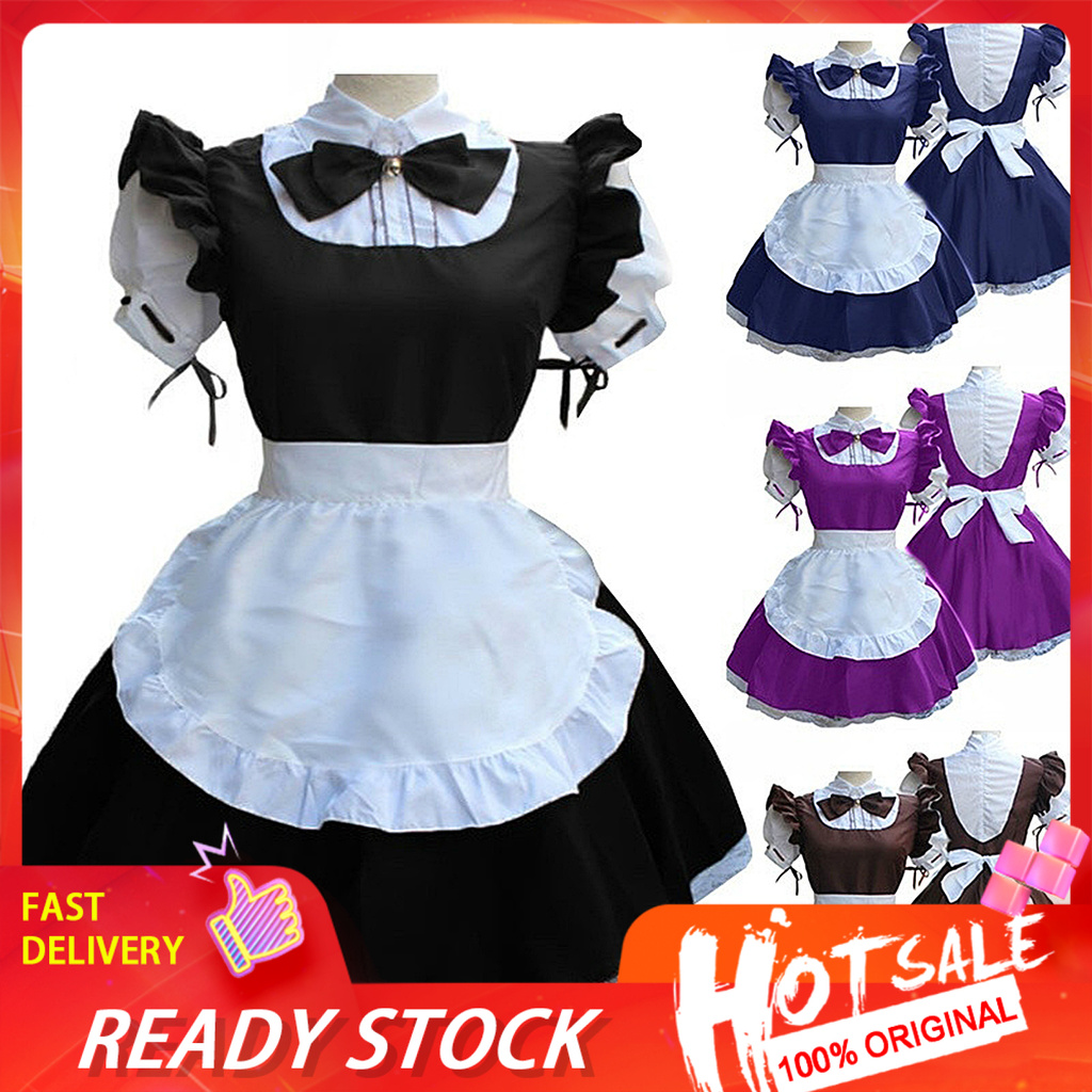 Anime maid outfit cosplay lolita vestido kawaii rosa empregada doméstica  uniforme limpeza plus size traje de halloween