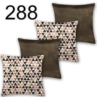Capa de Almofada Estampada 4 Unidades 42x42 Com Zíper Para Decoração de Sala Quarto Escritório