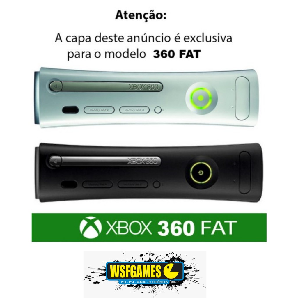Capa Para Xbox 360 Fat Preta Console Anti Poeira Arranhões Gordura Impermeável
