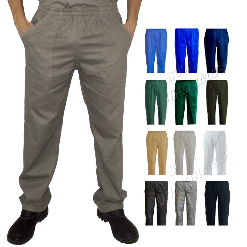 Calça de deals brim masculina uniforme