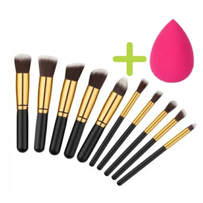 Kit Pinceis Maquiagem 10 Pcs +Esponja Gota no Brasil entrega