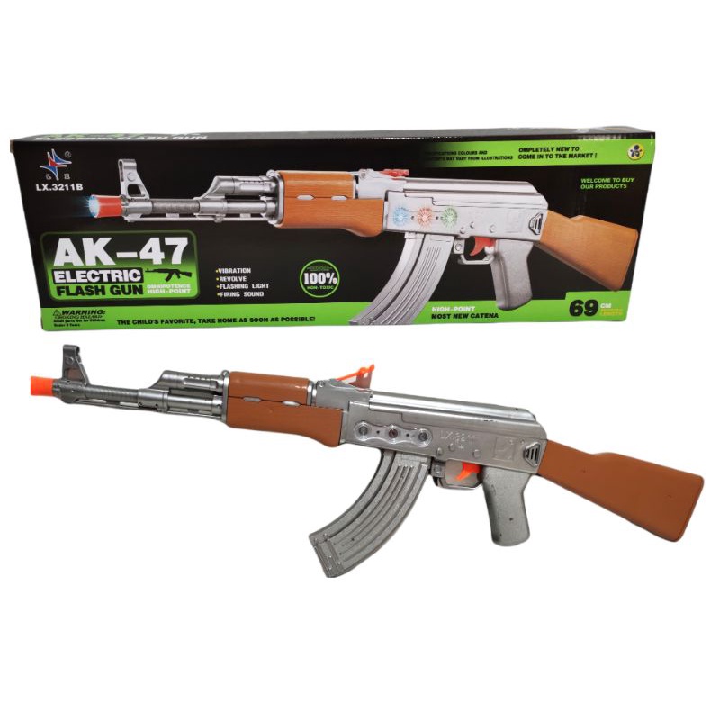 Brinquedo Metralhadora AK-47 Pressão Mola Atira Dardos 43CM - Escorrega o  Preço