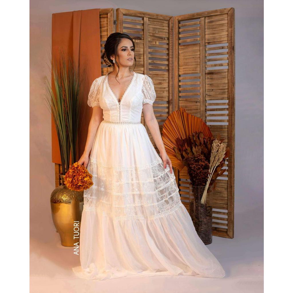 vestido noiva praia campo casamento bh boho fazenda evasê princesa