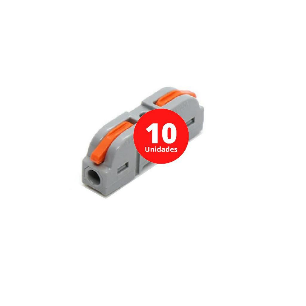 Conector Emenda Eletrico Empilhavel Fio 0,8 a 4mm 32A 1 Via Alavanca 10 ...