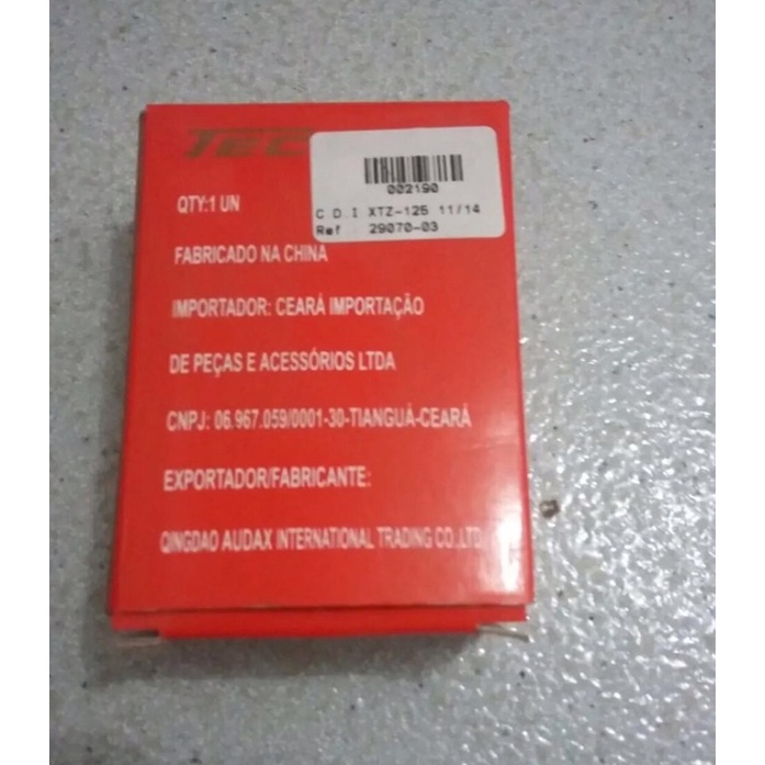 ちぃ CDI XTZ-125 11/14 COM CONECTOR JEC 002190 | Shopee Brasil