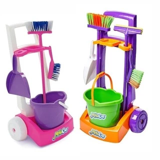 Kit Limpeza Infantil Vassoura Rodo Pá Balde Mobi Car - Usual
