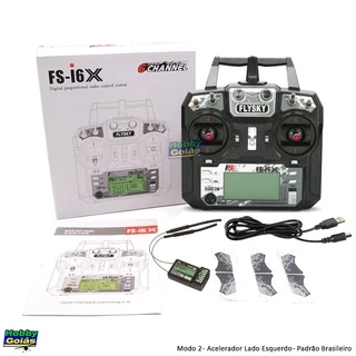 Rádio FlySky FS-i6X 10 Canais C/ Receptor FlySky FS-iA6B 6 Canais