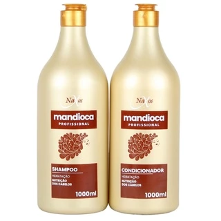 Kit de Tratamento Capilar Mandioca Shampoo e Condicionador 1 Litro Naxos