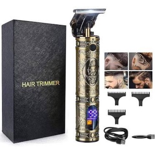 Máquina de Cortar Cabelo Profissional T9 Hair Trimmer Visor Led Recarregável Pronta Entrega