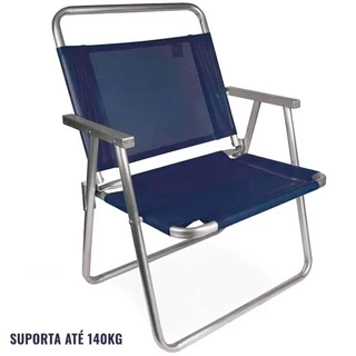 Cadeira de Praia e Piscina Oversize 140 KG Alumínio Alta 2132 Azul MOR em Oferta na Shopee