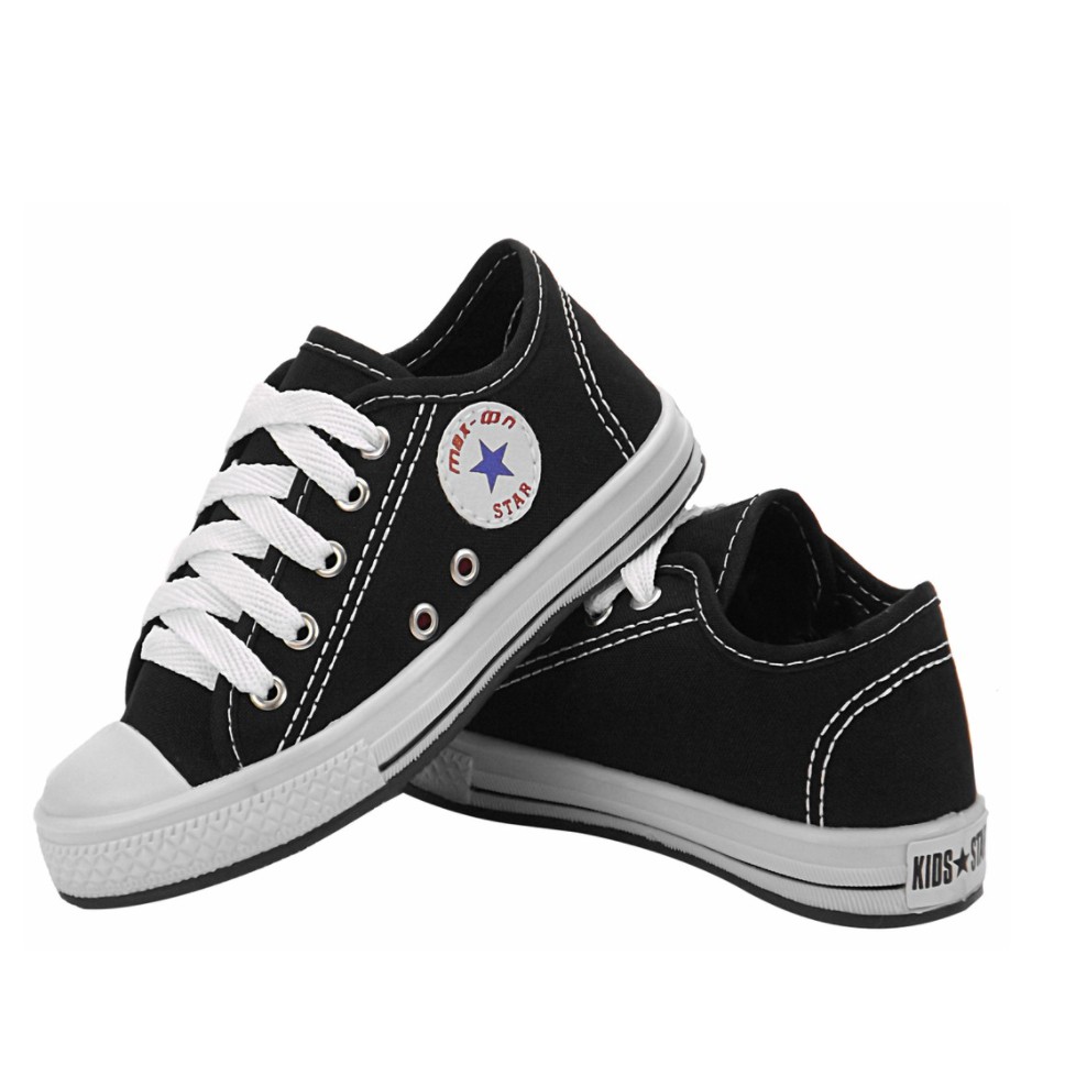 All Star Preto Infantil Cano Baixo Lona Original