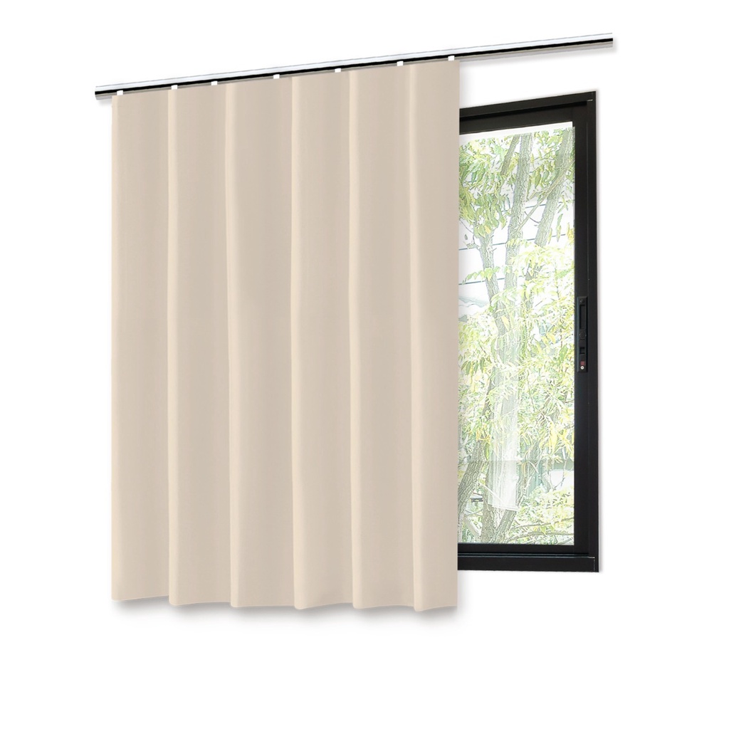 Cortina Blackout Blecaute Bege P/ Trilho Comum 140x140cm PVC Quarto Sala Escritório - Envio Imediato