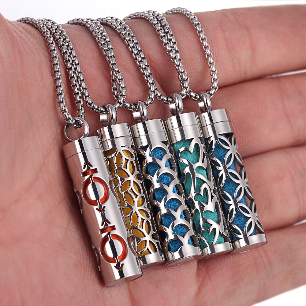 Necklace Perfume Bottle Necklace Wholesale Men's Pendant Stainless Steel  Bullet Necklace 