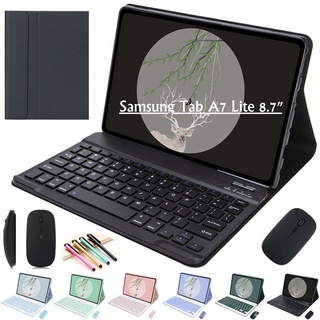 Capa De Couro + Mouse Teclado Bluetooth Para Samsung Tab A7 Lite 8.7 " T220 T225 2021