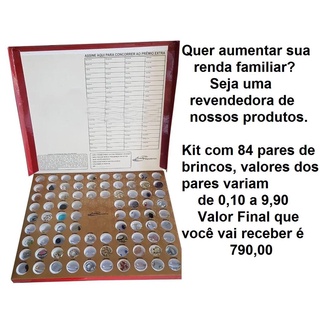 Kit Revenda de Brinco com 84 pares com Raspadinha para revenda - LUCRE até 700R$