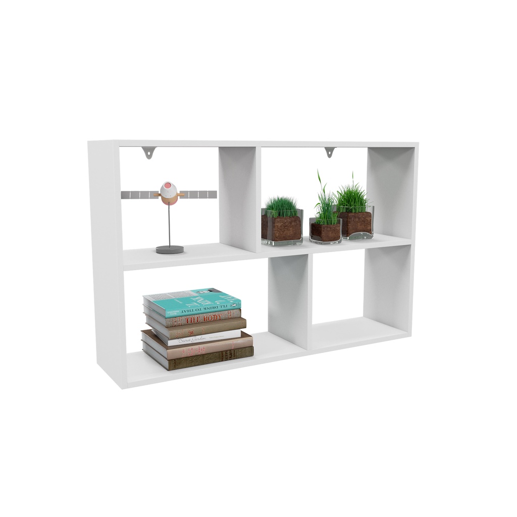 Nicho Retangular Prateleiras P enfeites e livros miniaturas 60Lx38Ax15P