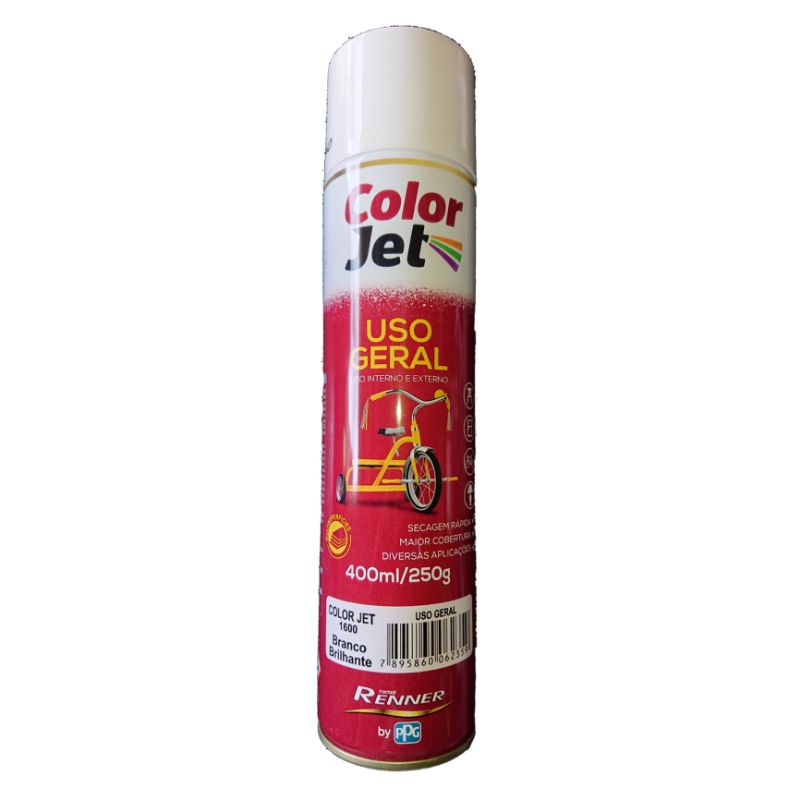 Tinta spray Branco 400ml Color Jet uso geral | Shopee Brasil