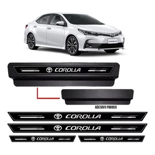 Soleira De Porta Protetora Corolla 2015 Á 2019 Kit Preto 8pç