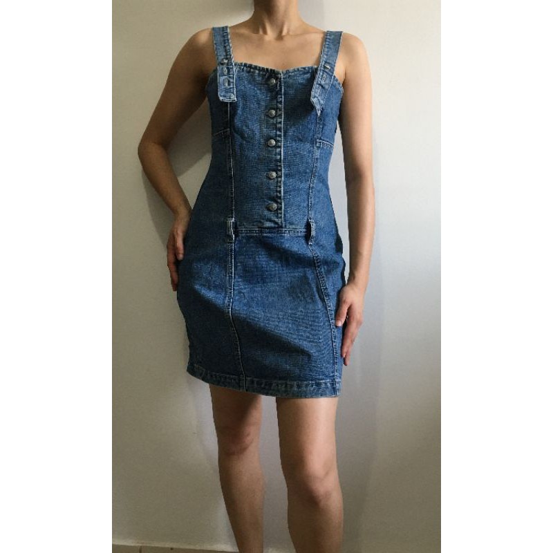 Vestido discount jeans jardineira