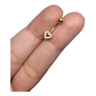 Piercing Orelha Folheado a Ouro 18k Cravejado Zircônia Duas Tiras