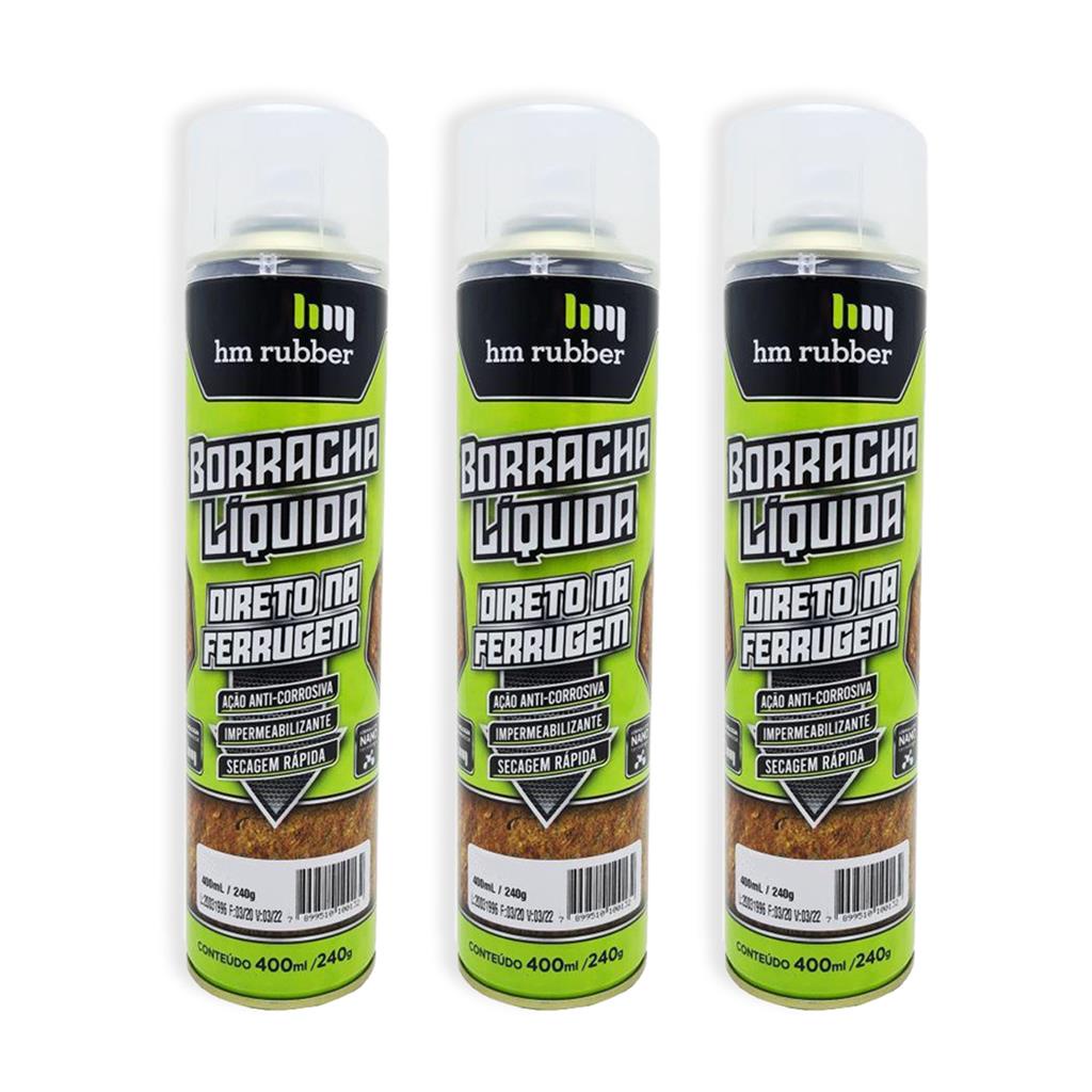 Kit 3x Spray Borracha Liquida Aerosol Hm Impertech 400ml