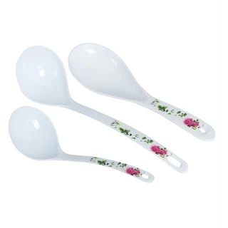 kit 03 Utensilios de Cozinha para Servir Floral