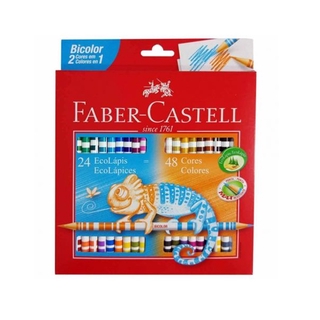Lápis de Cor Bicolor FABER CASTELL 12/24 ou 24/48 Cores