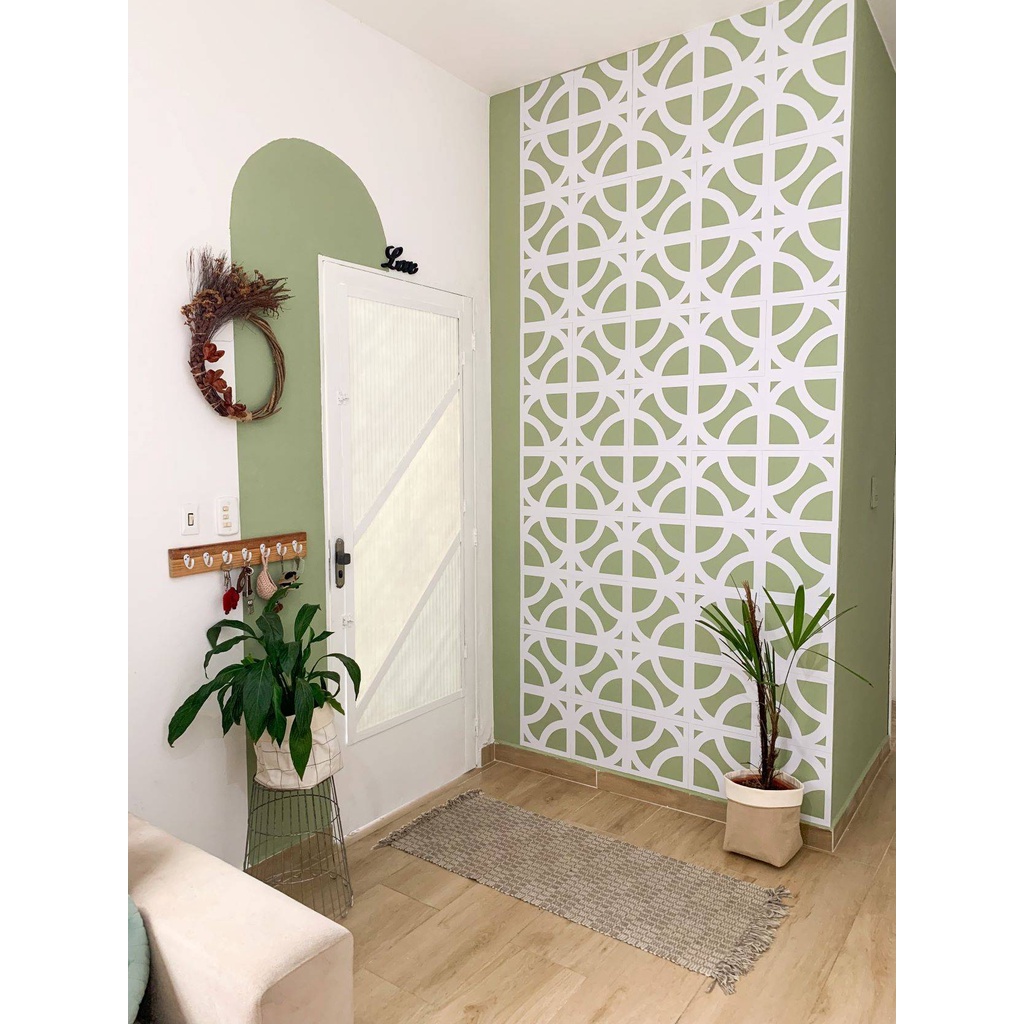 Painel Vazado mod. Auge em Poliestireno Autocolante 26,5x26,5cm