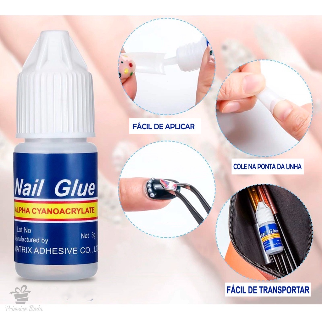 Cola Para Unhas Postiça/Cola Nail Glue 3 unidades | Shopee Brasil