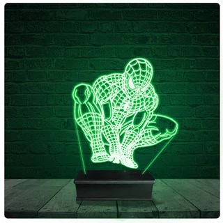Luminária Abajur Acrílico Led - Homem Aranha 3