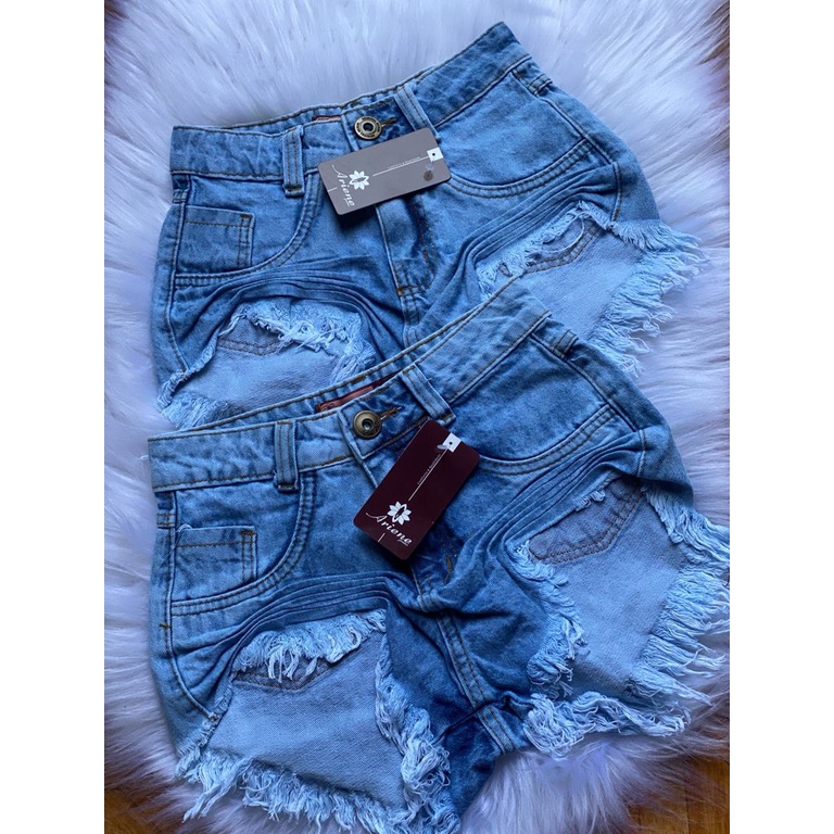 Shorts jeans feminino store desfiado na cintura