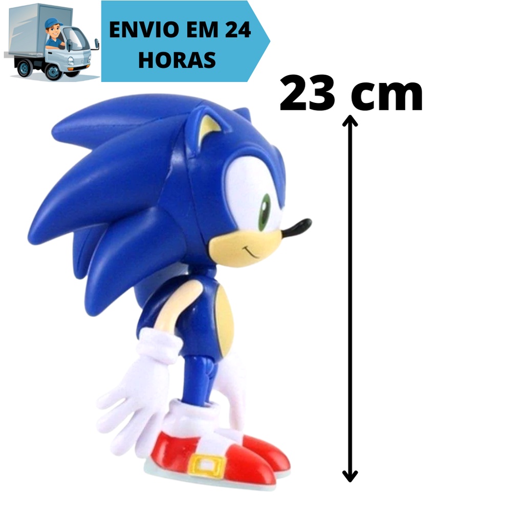 Boneco Action Figure Sonic Articulado Grande Super Size - 23cm - Sonic  World