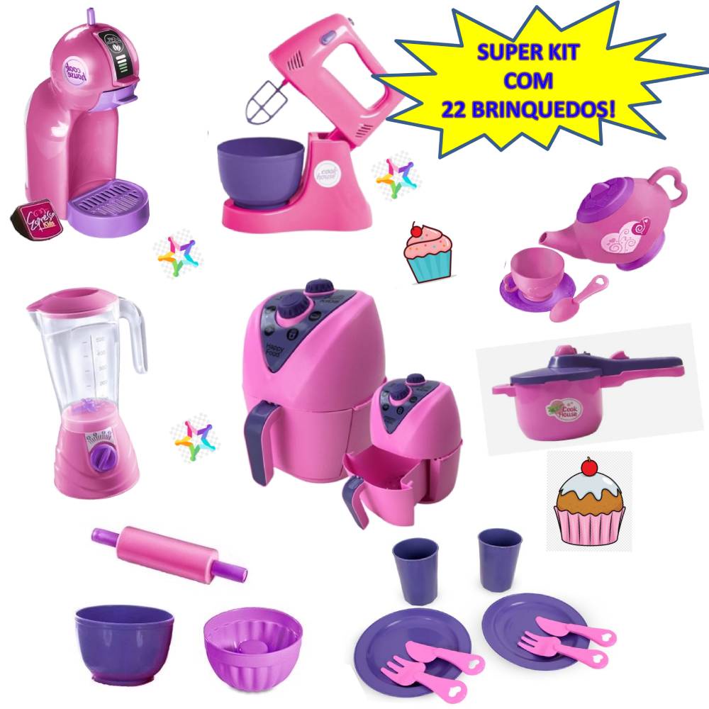 Jogo De Panelinhas Brinquedo Meninas Comidinha Kit Cozinha em