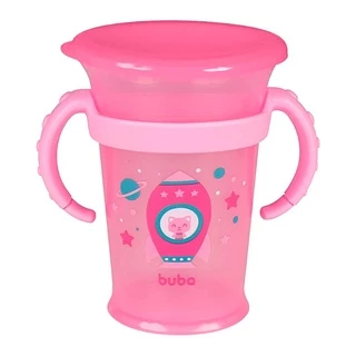 Copo De Treinamento 360 Rosa Com Alça Removível 13214 - Buba