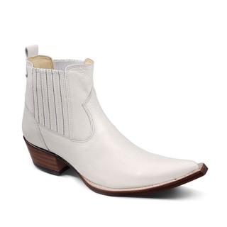botina/bota cano curto country bico fino couro legitimo silverado