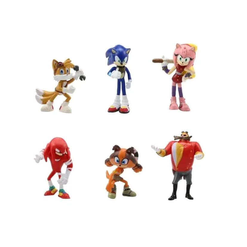 Action Figures Coleção 9 Bonecos Miniatura Sonic The Hedgehog Classic Mini  Buildable Figures Sonic Amy Tails