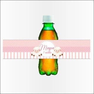 30 rótulos 20x3,5cm para personalizar garrafinhas de refrigerante (caçulinha)/garrafa de água