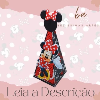 10 Caixa Pirâmide Personalizadas Minnie Vermelha - LEIA A DESCRIÇÃO