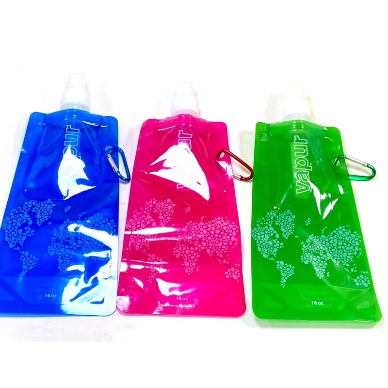 KIT 2 PECAS Garrafa De Água Squeeze Dobrável, Flexível E Reutilizável