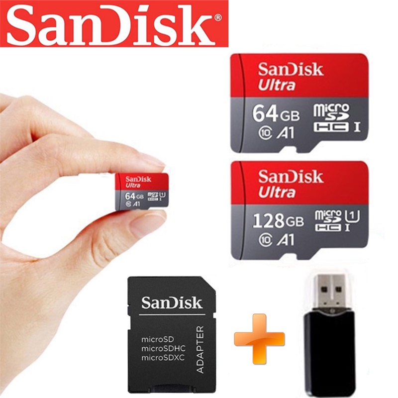 Cartão De Memória Micro SD TF Sandisk Ultra A1 2GB Gb 8GB16GB 32 4GB 64GB 128GB 256GB 512GB 1TB De Alta Velocidade Classe 10 Com Leitor De