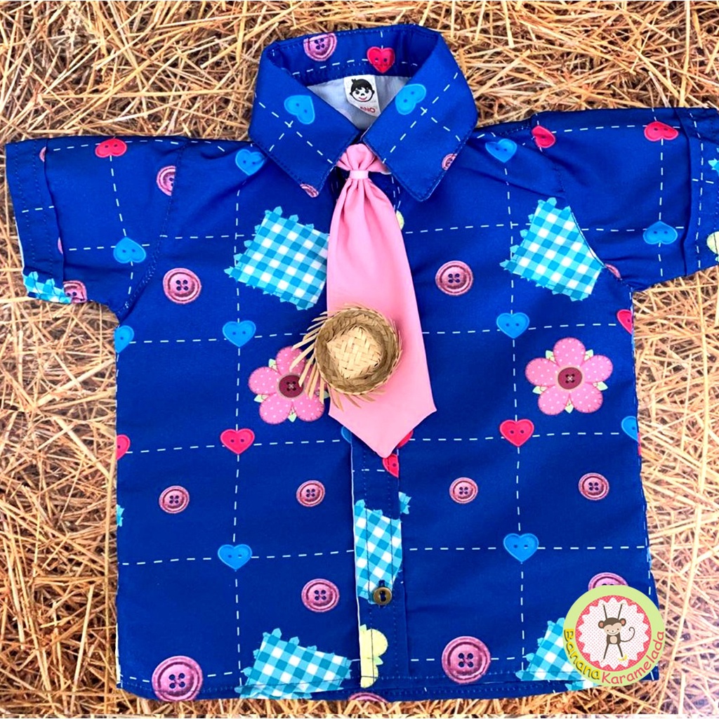 Camisa Festa Junina Infantil Menino Caipira São João Quadrilha Xadrez ...