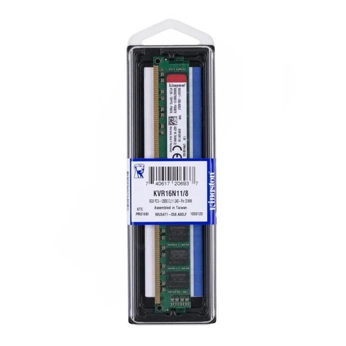 Memória Ddr3 Ram 1600mhz Kvr16n11/8 8gb- Kingston