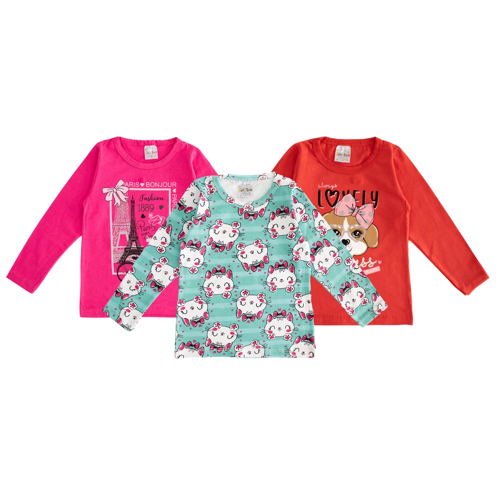 Kit 2 Blusa Infantil Manga Longa Anime Fofo Kawaii Gamer em Promoção na  Americanas