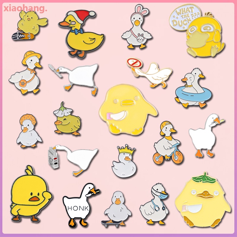 Bonito Dos Desenhos Animados Pato Amarelo Esmaltado Lapela Broche Pinos Anime Spirited Away Honk Ganso Emblemas Jóias Roupas Saco Acessórios Presente